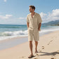 🏖️Summer Specials🌴 Ensemble de plage respirant pour homme - Manches courtes et short