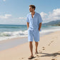 🏖️Summer Specials🌴 Ensemble de plage respirant pour homme - Manches courtes et short