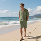 🏖️Summer Specials🌴 Ensemble de plage respirant pour homme - Manches courtes et short