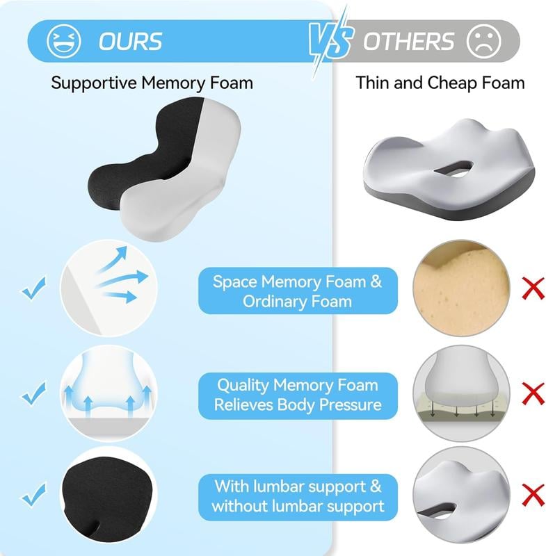 🔥Coussin de siège en mousse à mémoire de forme antidérapant