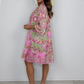 Douceur Bohème : Un Souffle de Liberté sur Votre Peau ✨Mini robe rose à imprimé cachemire pour femmes