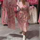 Robe longue élégante à imprimé floral et encolure en V pour femme