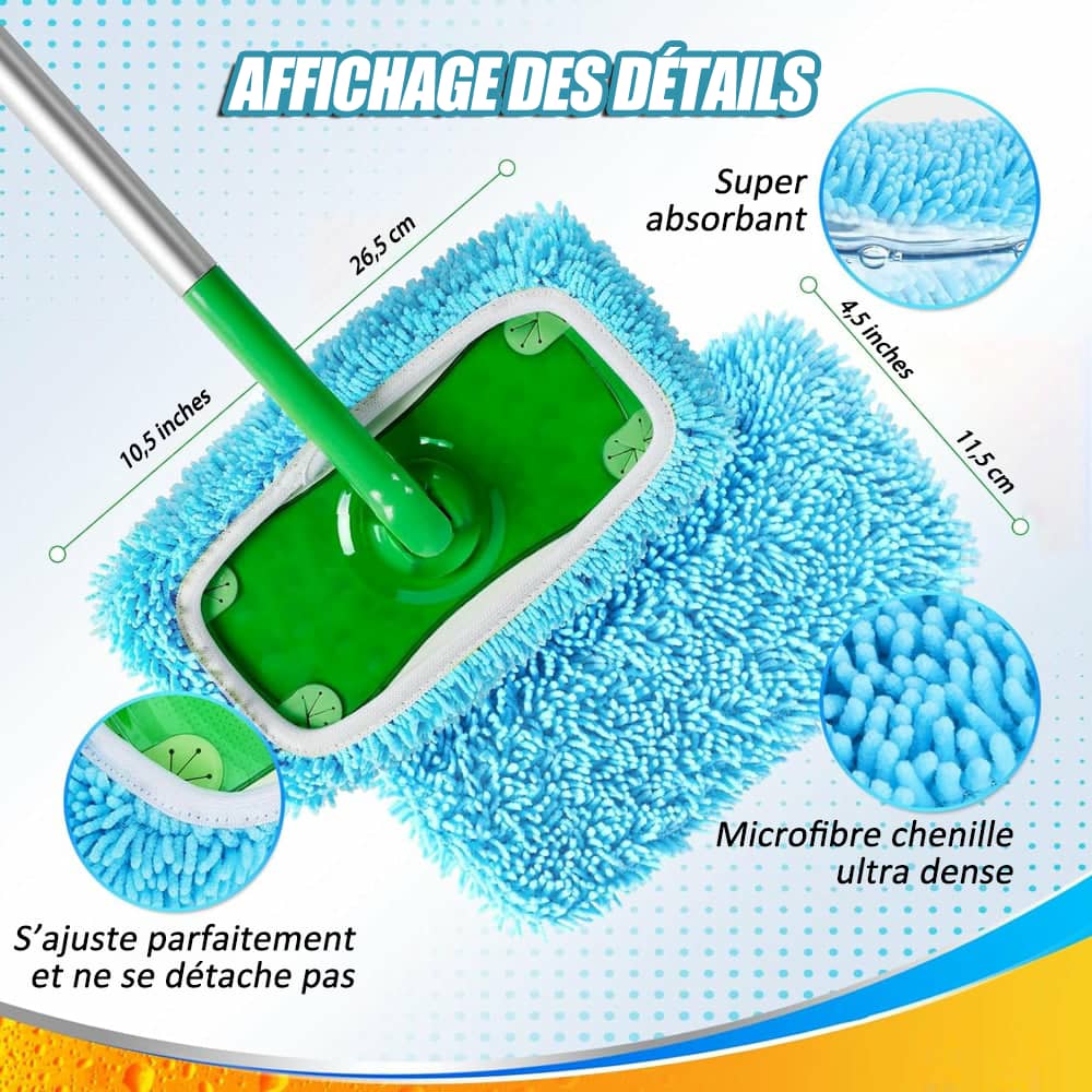 🏠VENTE CHAUDE 60 % de réduction 🔥 Tampons de vadrouille réutilisables(Achetez-en 2 livraison gratuite)