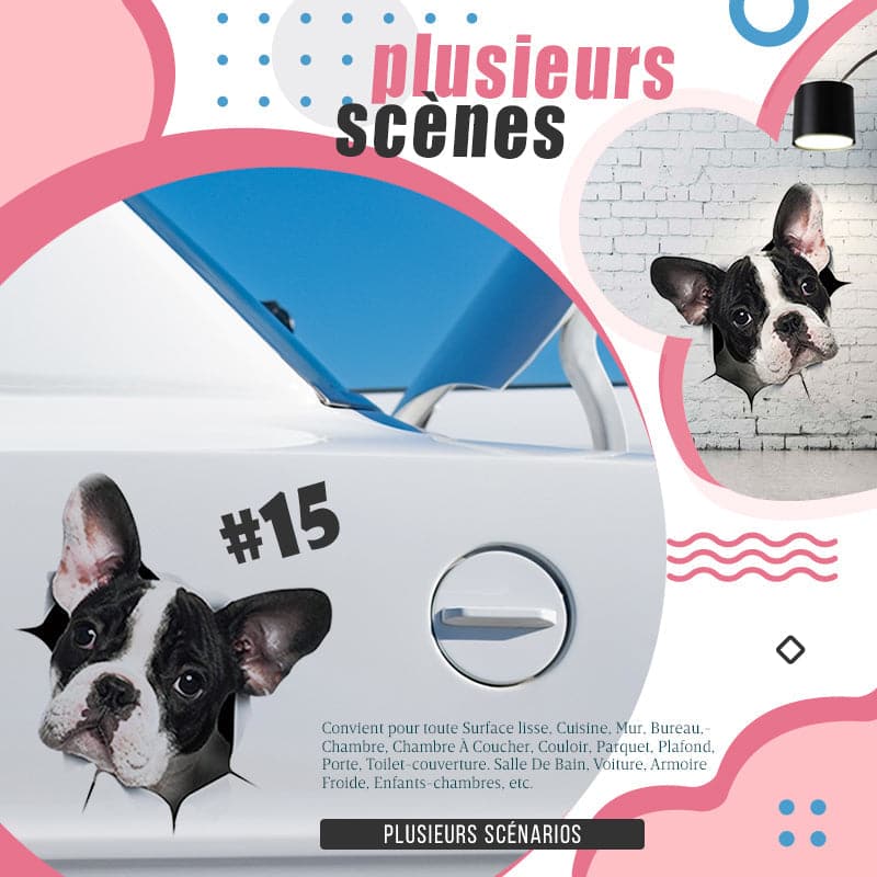 Autocollants muraux 3D amovibles pour chats et chiens