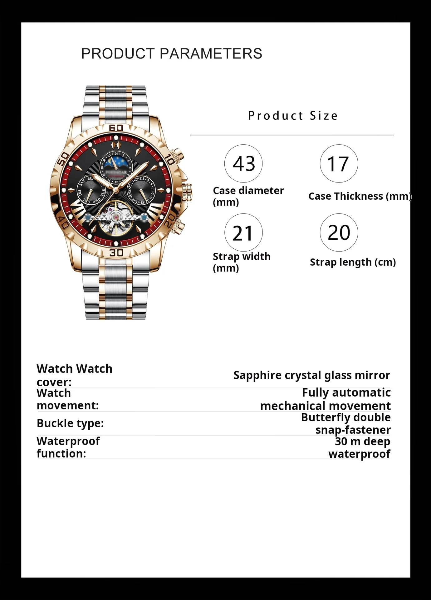 ⌚Livraison gratuite💧Montres mécaniques automatiques étanches - Nouvelle marque suisse