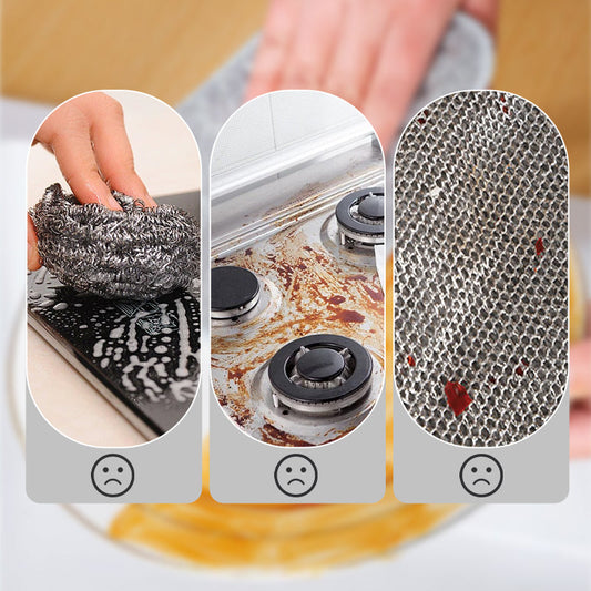 🧽 Torchon en fil métallique double face anti-rayures – Achetez-en 2, obtenez-en 3 GRATUITS ! ✨🧼