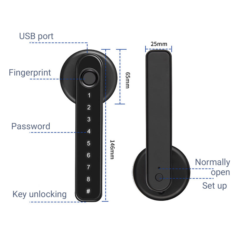 🔐 Poignée de serrure intelligente à empreinte digitale avec contrôle APP Bluetooth – -50 % pour une sécurité connectée ! 📱✨