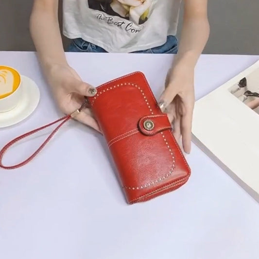 Portefeuille à fermeture éclair pour femme