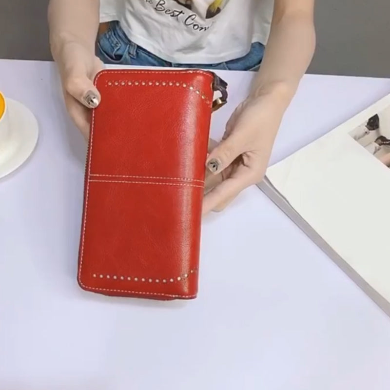 Portefeuille à fermeture éclair pour femme