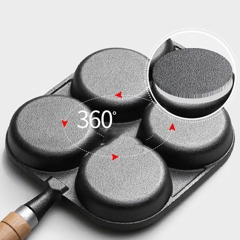 🥚 60% de réduction ! 🍳 Poêle à Œufs Antiadhésive – 4/5 Tasses, Fonte Durable & Cuisson Uniforme 👨🍳