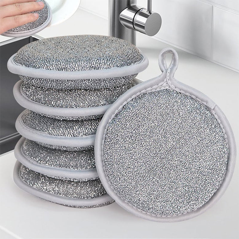 Éponge à récurer double face ronde pour la cuisine