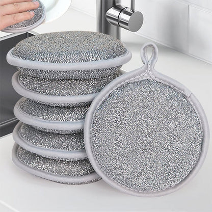 Éponge à récurer double face ronde pour la cuisine