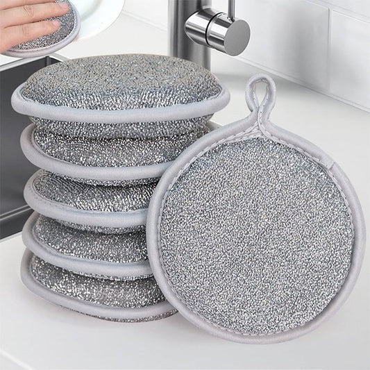 Éponge à récurer double face ronde pour la cuisine