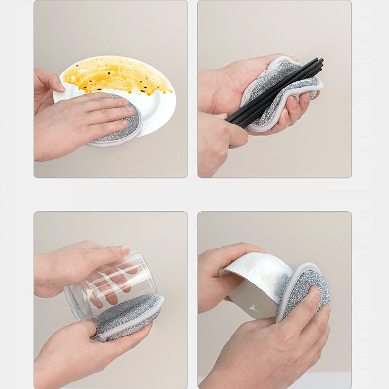 Éponge à récurer double face ronde pour la cuisine