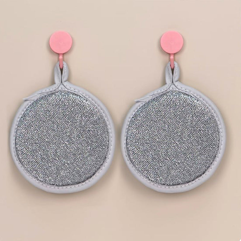 Éponge à récurer double face ronde pour la cuisine