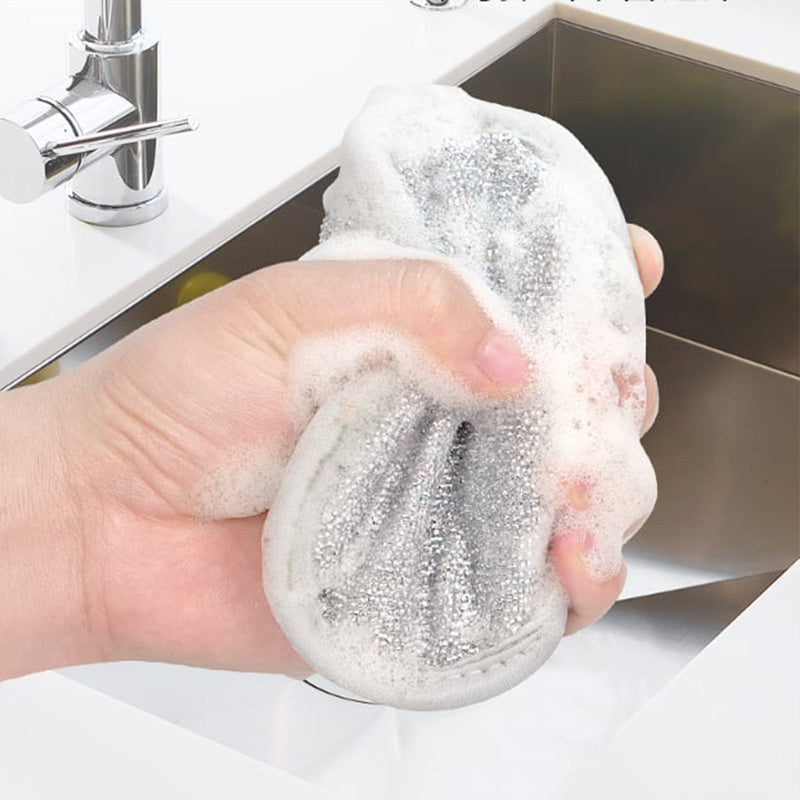 Éponge à récurer double face ronde pour la cuisine