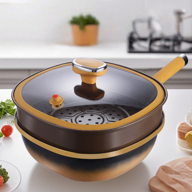 🍳 50% DE RÉDUCTION ! ✨ Casserole Anti-Adhésive en Alliage de Titane 12 Pouces - Cuisson Saine sans Produits Chimiques, Poignées Froides et Lavable au Lave-Vaisselle 🔥📦