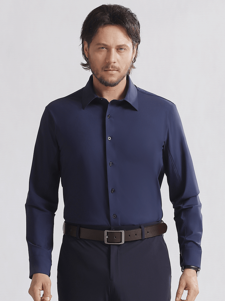 🔥 50 % de réduction ! 👔✨ 👑 Fliwos Chemise Extensible avec Triple Protection Sans Repassage pour Hommes