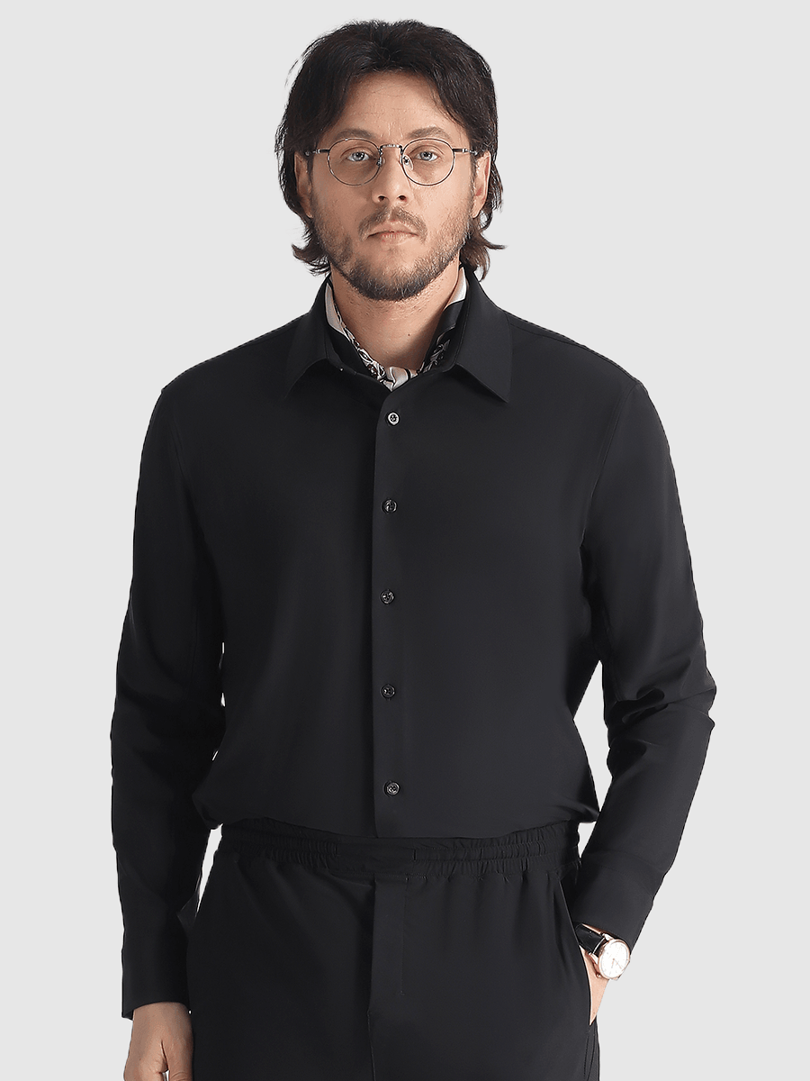 🔥 50 % de réduction ! 👔✨ 👑 Fliwos Chemise Extensible avec Triple Protection Sans Repassage pour Hommes