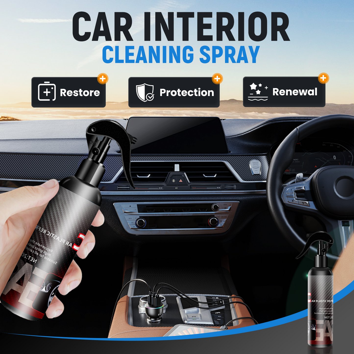 Spray nettoyant pour intérieur de voiture