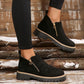 Bottines à bout rond pour femmes avec fermeture à glissière latérale
