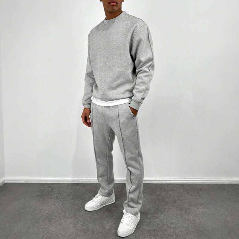 🔥Décontracté et élégant✨Ensemble 2 pièces pour homme composé d'un haut uni et d'un pantalon de jogging taille haute