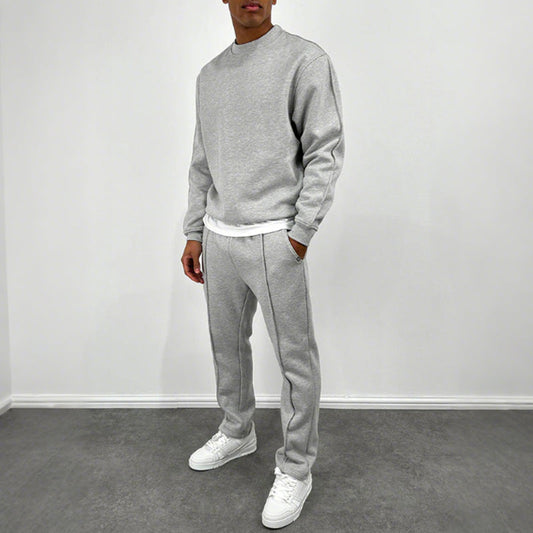 🔥Décontracté et élégant✨Ensemble 2 pièces pour homme composé d'un haut uni et d'un pantalon de jogging taille haute