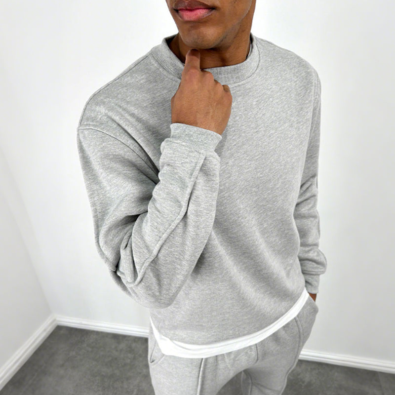 🔥Décontracté et élégant✨Ensemble 2 pièces pour homme composé d'un haut uni et d'un pantalon de jogging taille haute