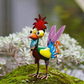 Décoration amusante en métal représentant un coq pour le jardin