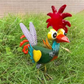 Décoration amusante en métal représentant un coq pour le jardin