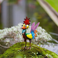 Décoration amusante en métal représentant un coq pour le jardin