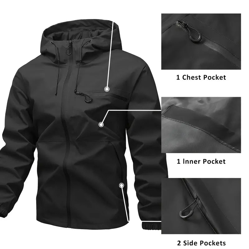🔥Stock limité disponible 50 % DE RÉDUCTION⛰️Veste Homme 3-en-1 Imperméable Pluie, Vent & Froid - Protection Totale