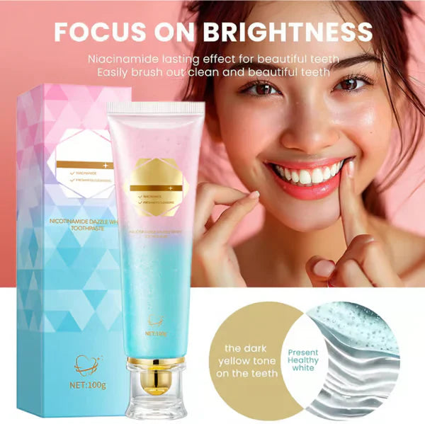 💖Dentifrice à la niacinamide pour des dents d'un blanc éclatant🦷Des dents d'un blanc nacré🦷La nouvelle arme secrète pour votre sourire !