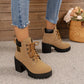 🔥【35-42】 👢✨2025 Nouveauté pour cet automne : bottines à talons épais et semelles compensées – modèle rétro à lacets pour femmes