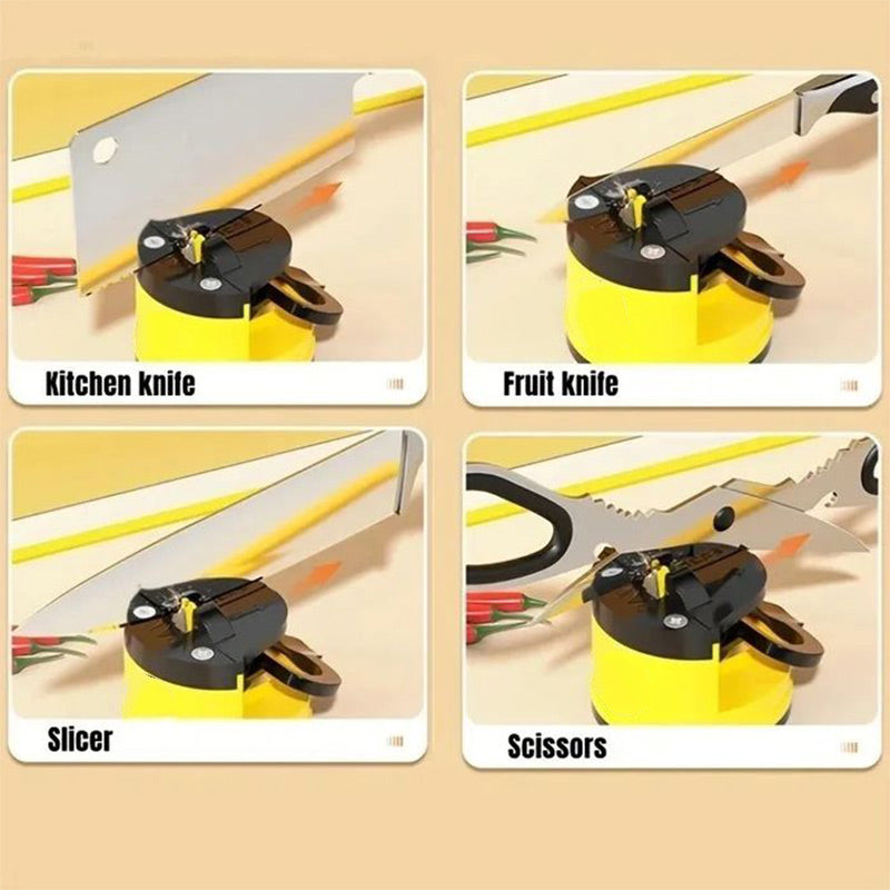 Mini Aiguiseur de Couteaux avec Base à Ventouse