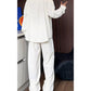 🔥Soldes 2025 50 % de réduction🔥Ensemble deux pièces faux chemise et pantalon à col en V