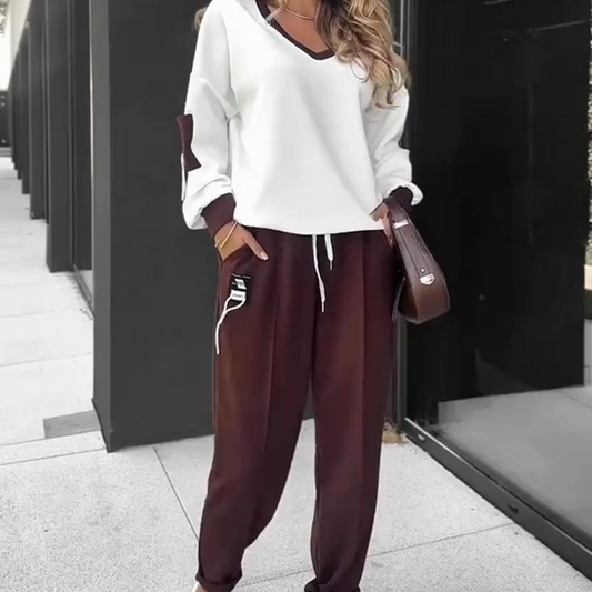 🎉🎉 Ensemble sweat à capuche et pantalon de jogging à blocs de couleurs