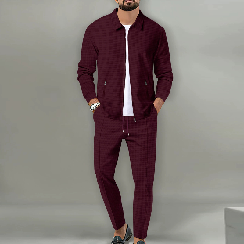 Élégant ensemble 2 pièces composé d'une veste et d'un pantalon de jogging pour homme【Livraison gratuite】