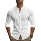 🔥Soldes exceptionnelles‼️Chemise unie décontractée à col montant pour homme