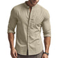🔥Soldes exceptionnelles‼️Chemise unie décontractée à col montant pour homme