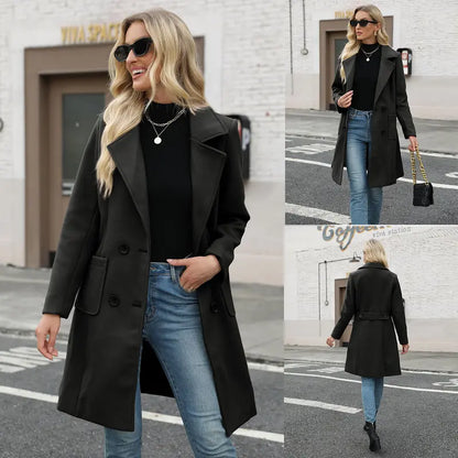Manteau classique mi-long élégant pour femme
