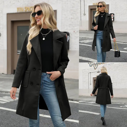 Manteau classique mi-long élégant pour femme