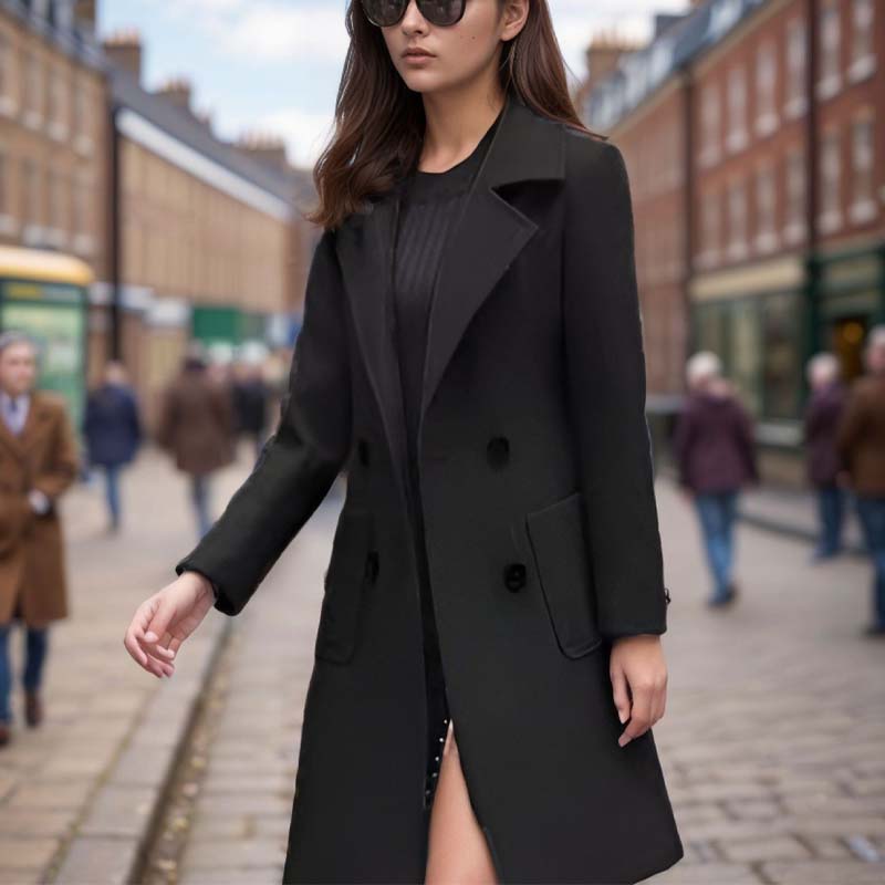 Manteau classique mi-long élégant pour femme