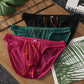 Slip taille basse en maille dentelle pour homme