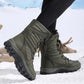 Bottes de neige chaudes à lacets pour femmes, montant jusqu'à la cheville【Livraison gratuite】