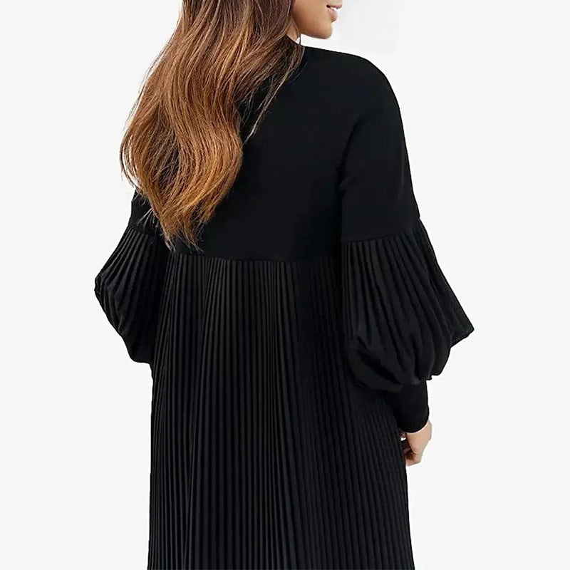 🍁Nouveau design 2025✨Robe femme grande taille à manches lanterne et col montant🌈👗