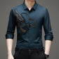 Chemise à manches longues imprimée dragon pour homme