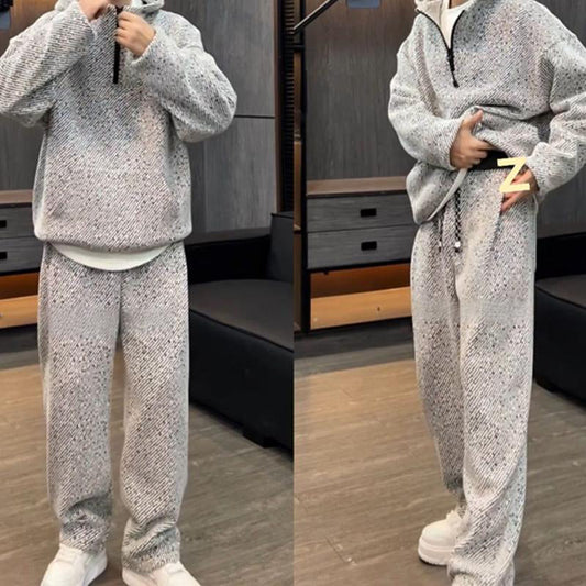 Ensemble 2 pièces élégant pour homme composé d'un sweat à capuche et d'un pantalon large
