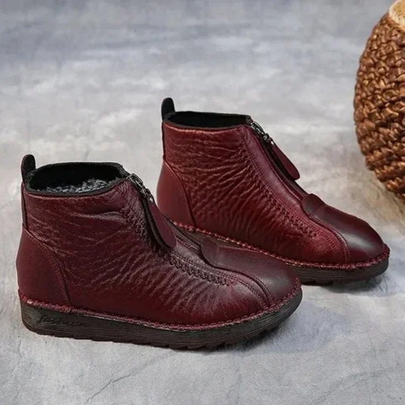 👢60 % ! ❄️ Bottines d'hiver à fermeture éclair pour femmes — chaudes, stylées et confortables pour les journées froides ✨