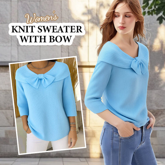 Pull en maille pour femme avec nœud